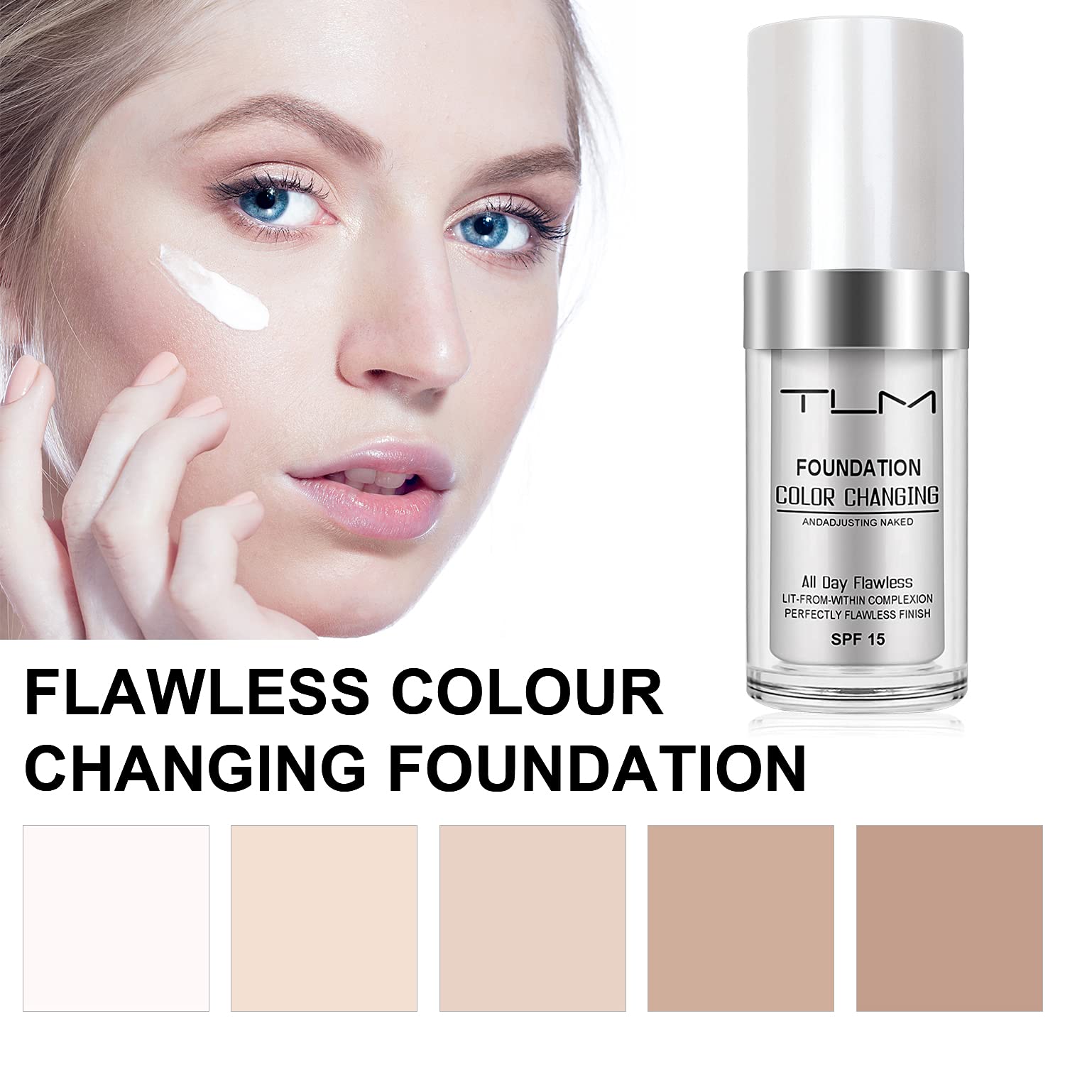 30ml TLM Concealer Cover,Flawless Colour Changing Warm Skin 