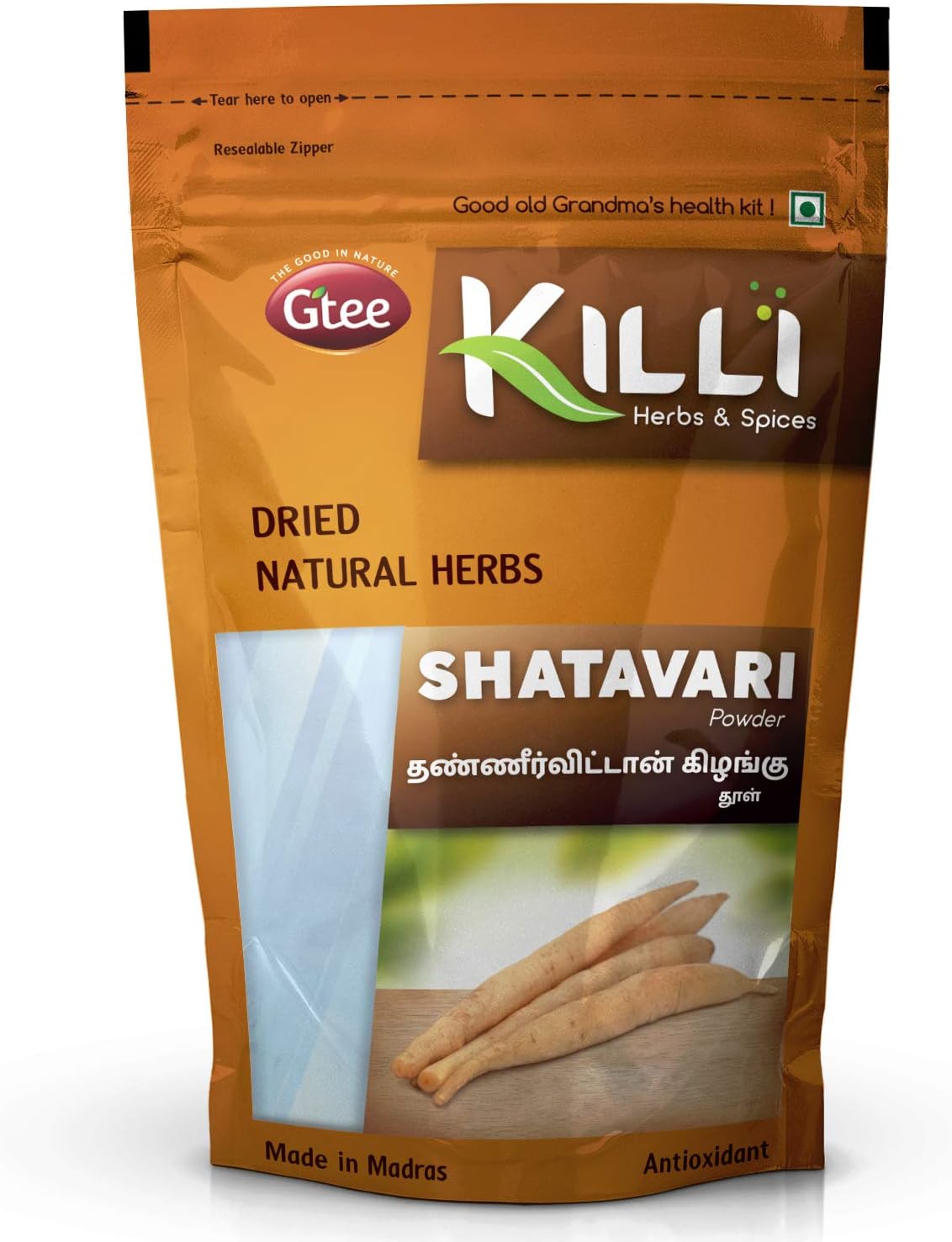 KILLI Shatavari | Asparagus racemosus | Thaneervittan Kilangu Powder, 100g