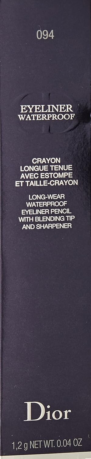 Christian Dior Waterproof Eyeliner Long-Wear Eyeliner Pencil With Blending Tip And Sharpener, Trinidad Black No.094