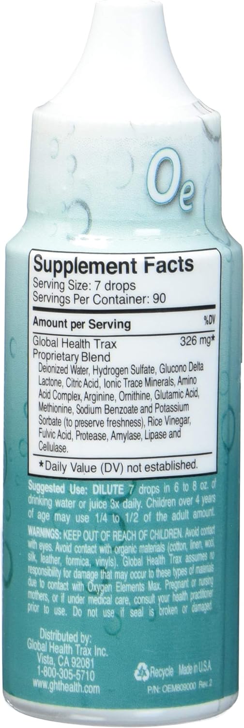 GHT Oxygen Elements Max Dietary Supplement, 1-Ounce Bottle