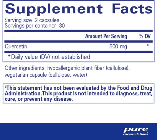 Pure Encapsulations Quercetin - Supplement With Bioflavonoid