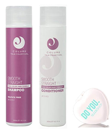 Colure Smooth Straight Shampoo & Conditioner DUO Set (with Sleek Compact Mirror) (10.1  / 300 Kit)