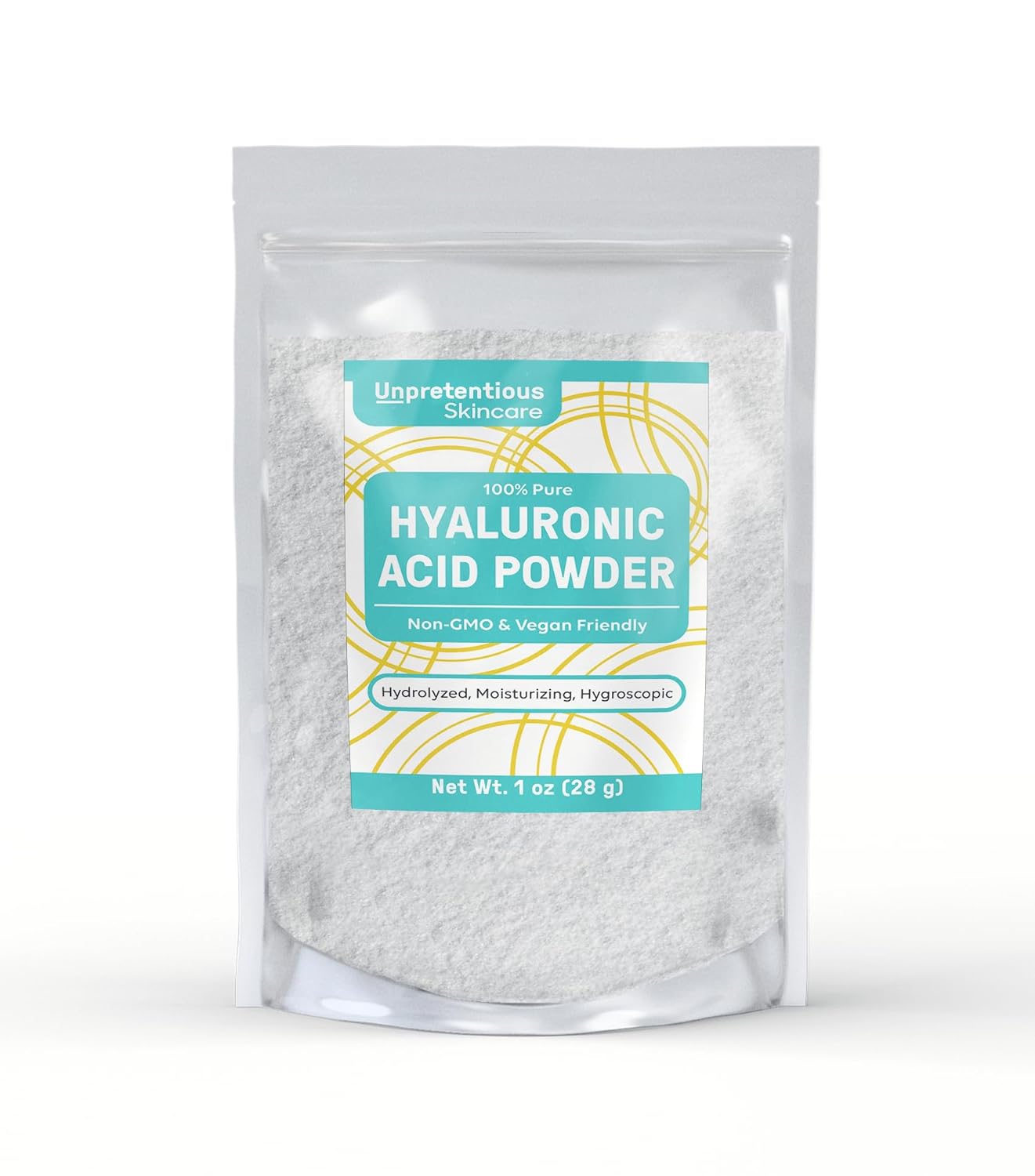 Hyaluronic Acid Powder (1 ) Food & Cosmetic Grade, Clear Resealable Bag