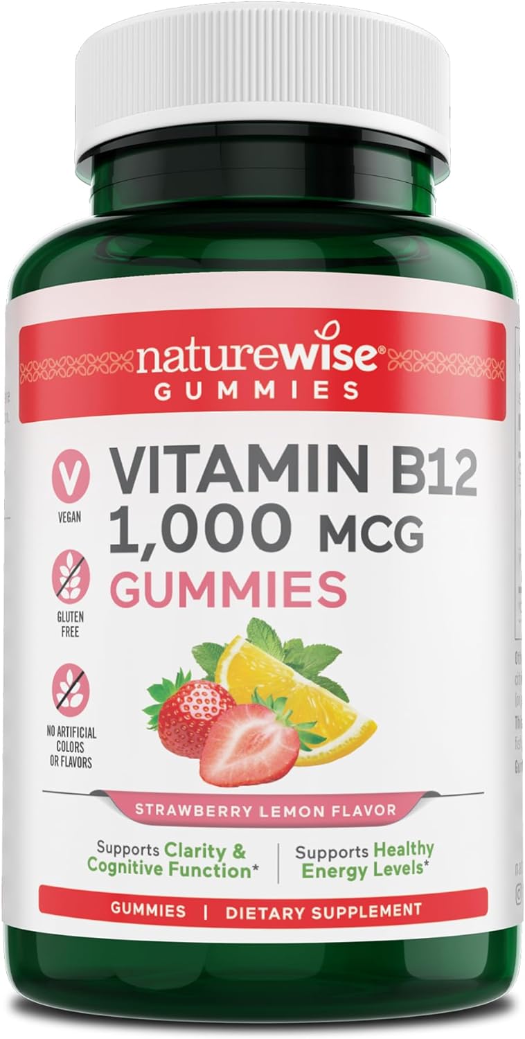 NatureWise Vitamin B12 1,000 mcg Strawberry Lemon Flavored Gummies to