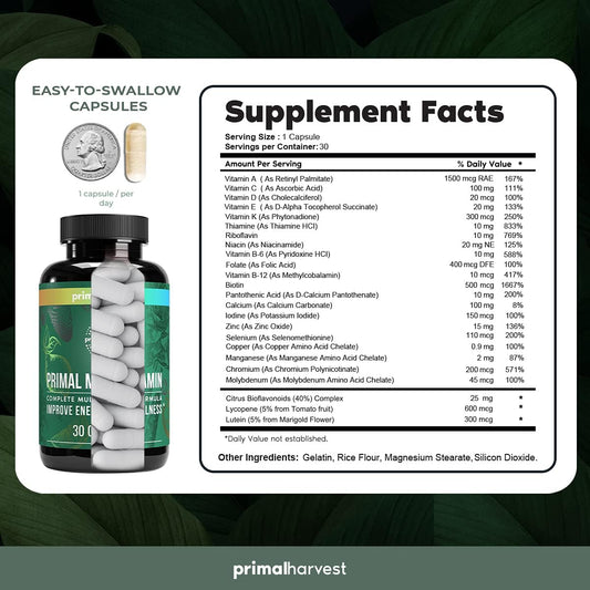 Primal Harvest Multivitamin & Collagen Supplements For Women