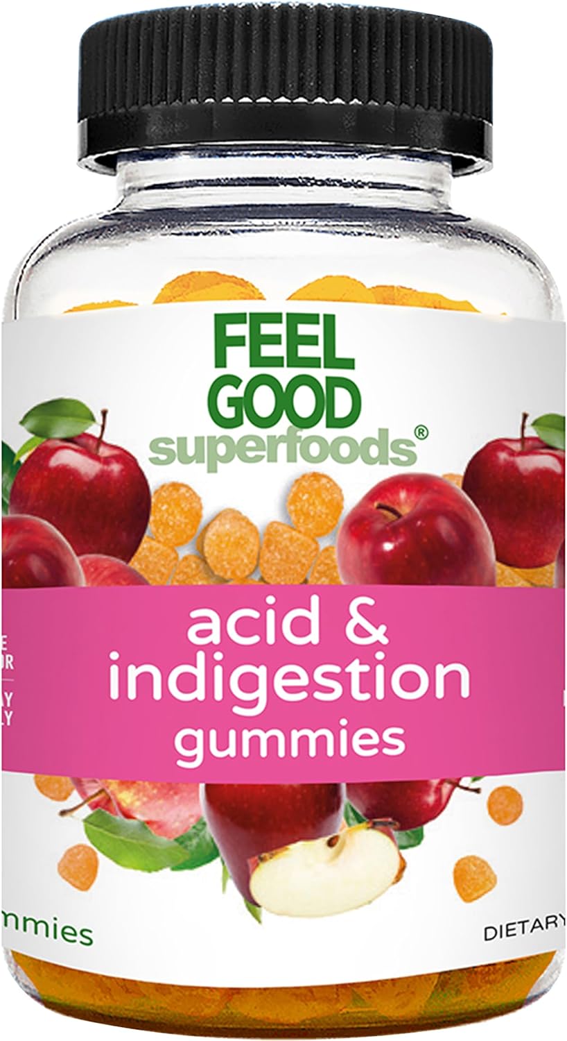 Feelgood Superfoods Acid And Indigestion Gummies, Apple Cider Vinegar