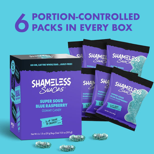 Shameless Low Carb Keto Gummy Bundle - Blue Raspberry, Watermelon and Sour Peach Gluten Free Candy