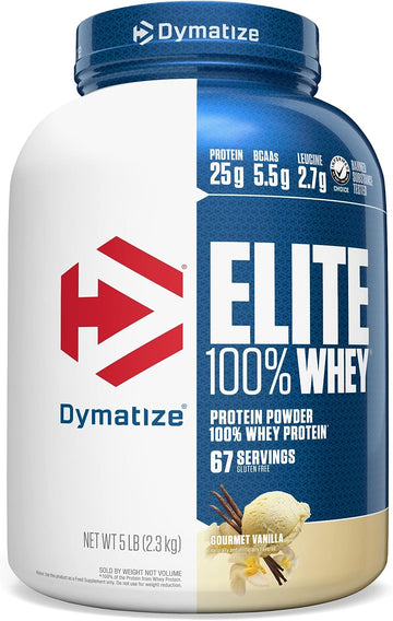 Dymatize Elite 100% Whey Protein Powder, 25g Protein, 5.5g BCAAs & 2.7