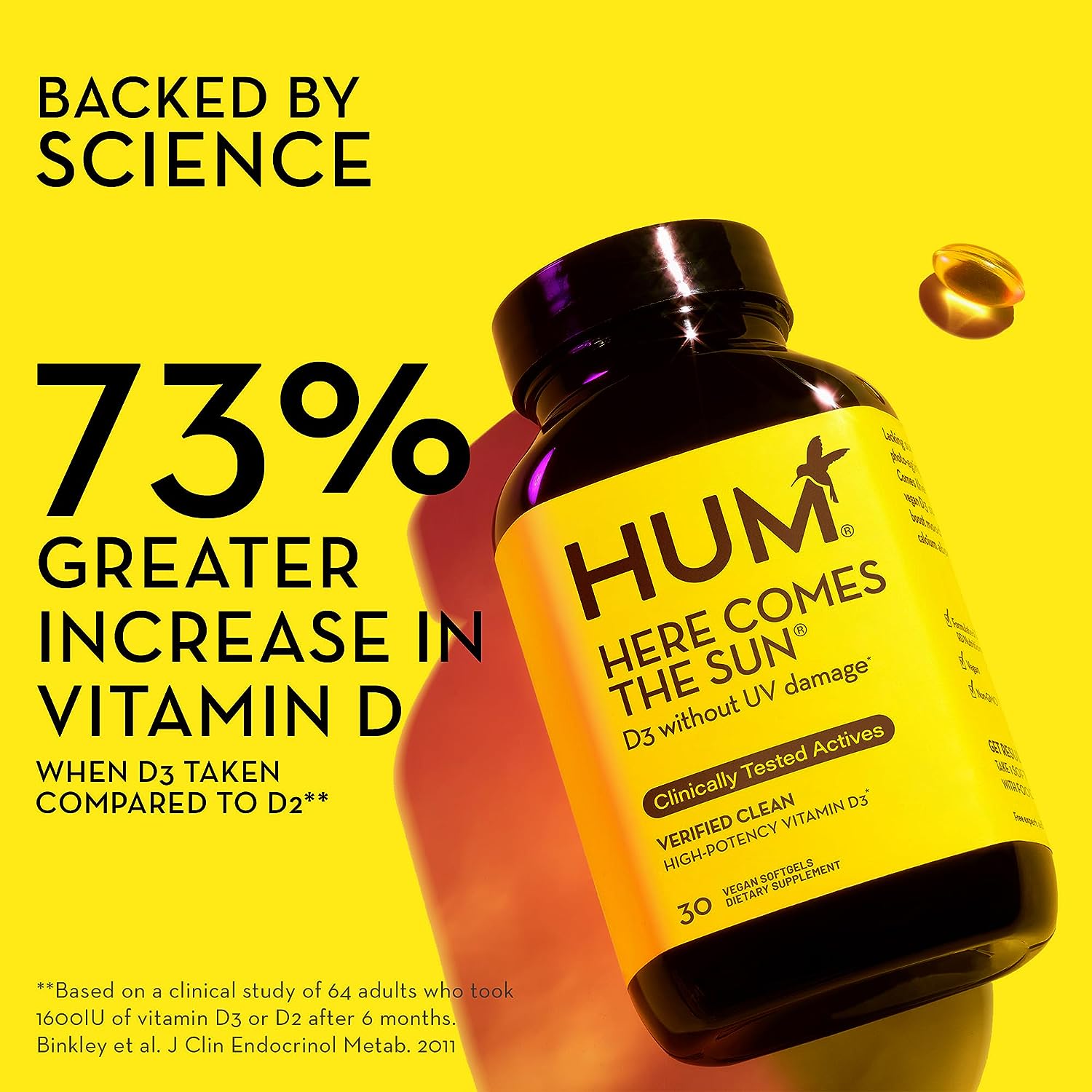 HUM Here Comes The Sun - Immune Supplement with Vitamin D & Calcium fo