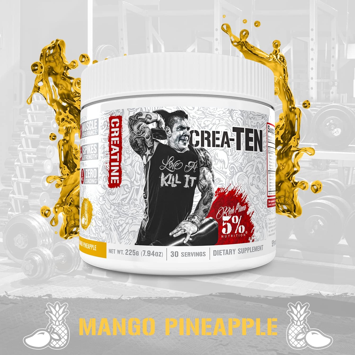 5% Nutrition Rich Piana CreaTEN 10-in-1 Formula | Flavored Creatine Po