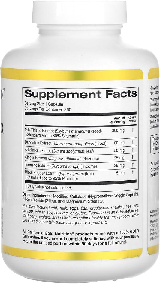 Silymarin Liver Health Complex, Milk Thistle Extract with Curcumin, Ar