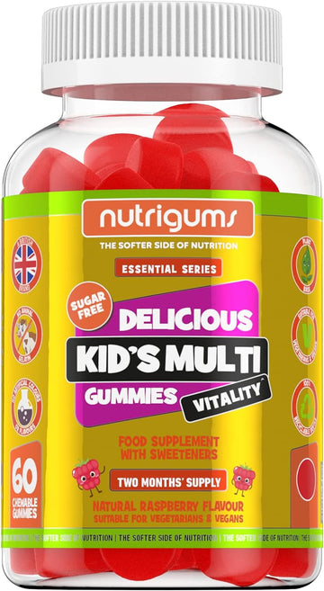 Kids Multi Vitality Gummy | Strawberry Flavour | 60 Vegan Gummies | Su180 Grams