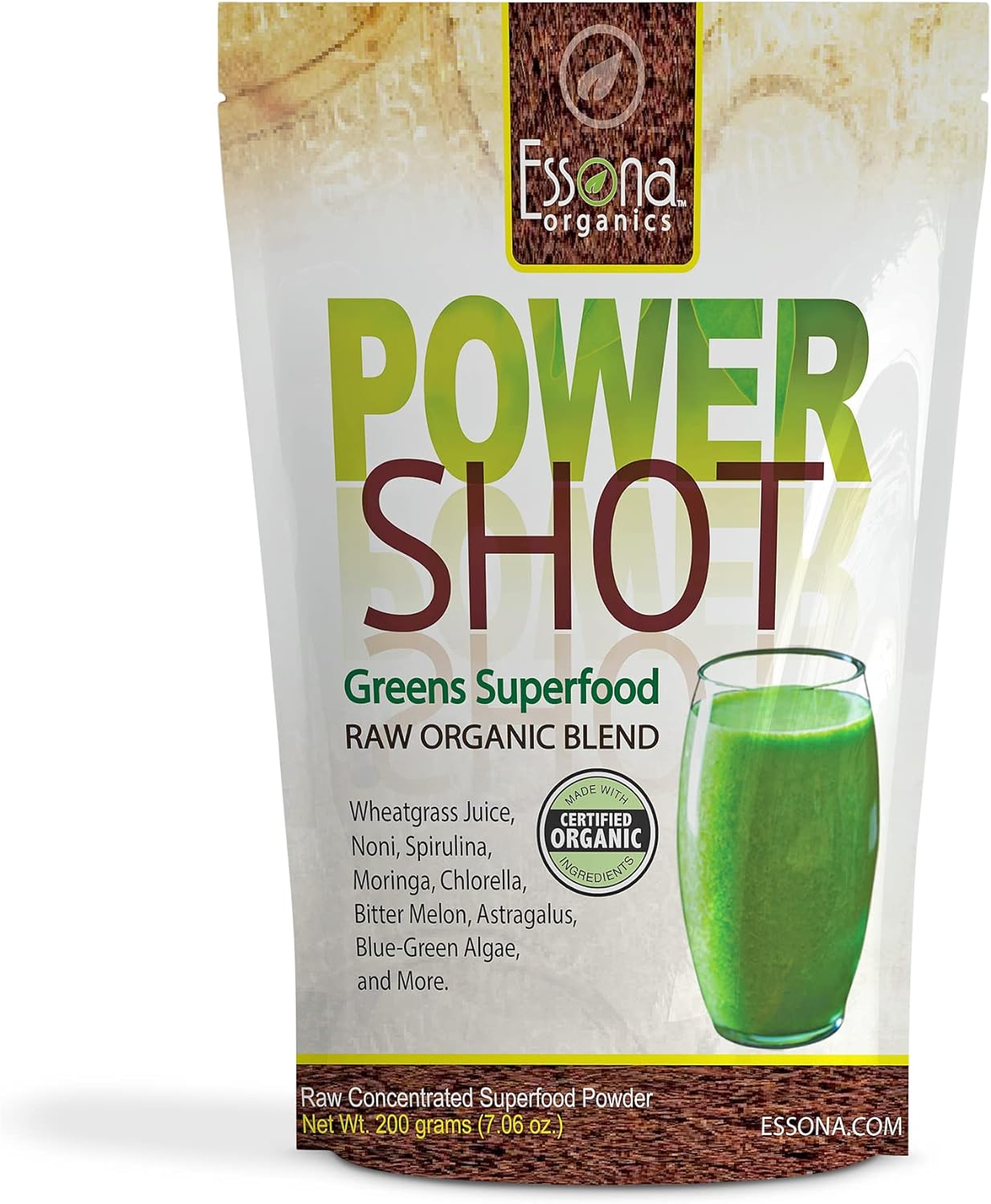 100 % PURE - RAW ORGANIC VEGAN - Power Shot Greens Superfood Blend - S