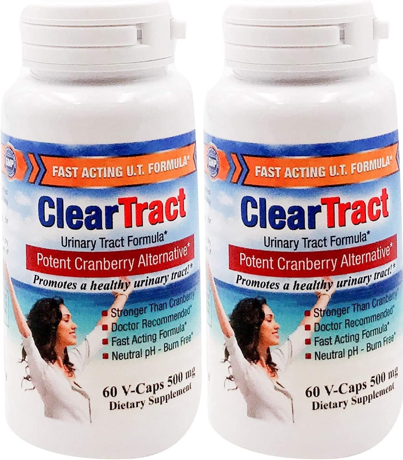 Cleartract D-Mannose Formula Capsules, 500 Mg, 60 Count (Pack Of 2)