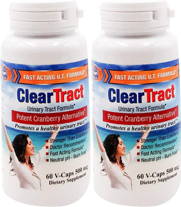 Cleartract D-Mannose Formula Capsules, 500 Mg, 60 Count (Pack Of 2)