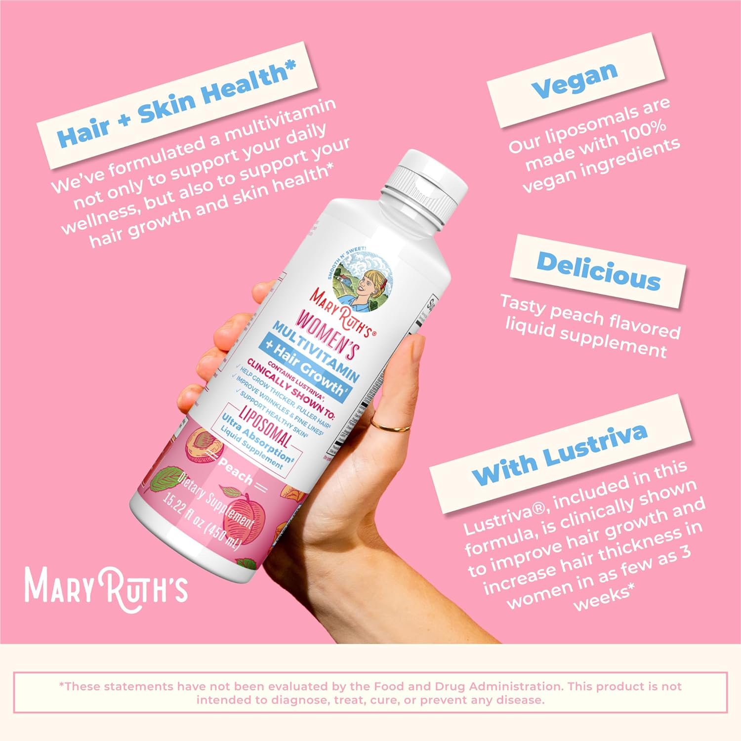 MaryRuth's Liquid Multivitamin For Women + Lustriva® Hair Growth Lipos