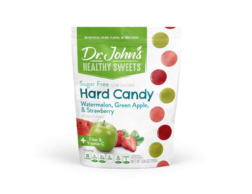 Dr. John's Healthy Sweets Sugar-Free Fruit Hard Candy: Strawberry, Watermelon, and Green Apple - with Xylitol (24 count,