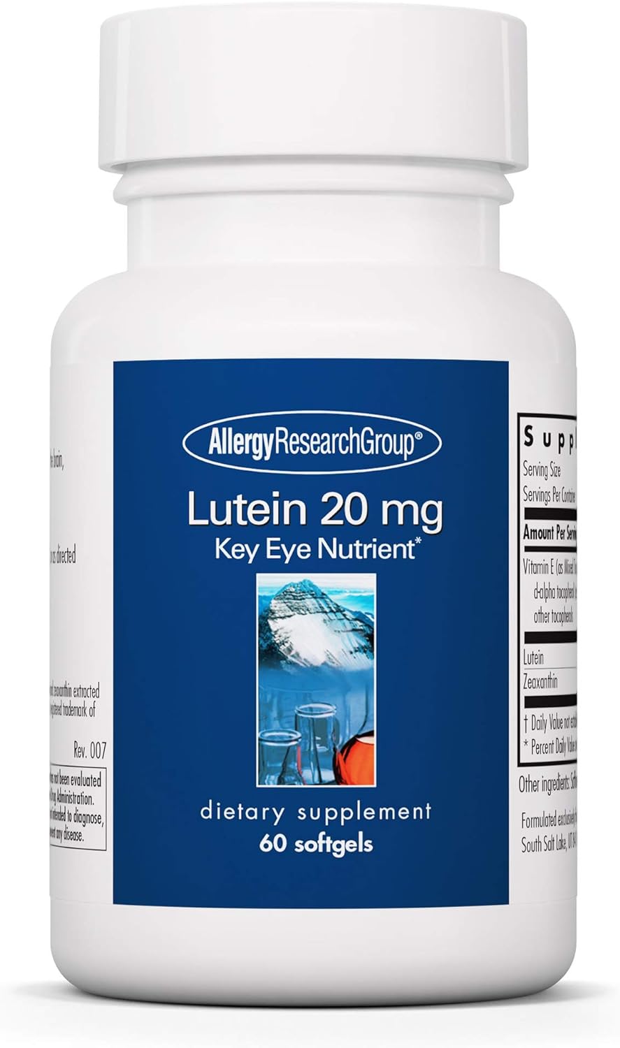Allergy Research Group - Lutein 20 mg - Eye and Brain Nutrient - Blue