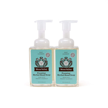 Moon Valley Herbal Foaming Hand Soap, Mint Lavender Two Pack, Vegan, Recyclable Bottle