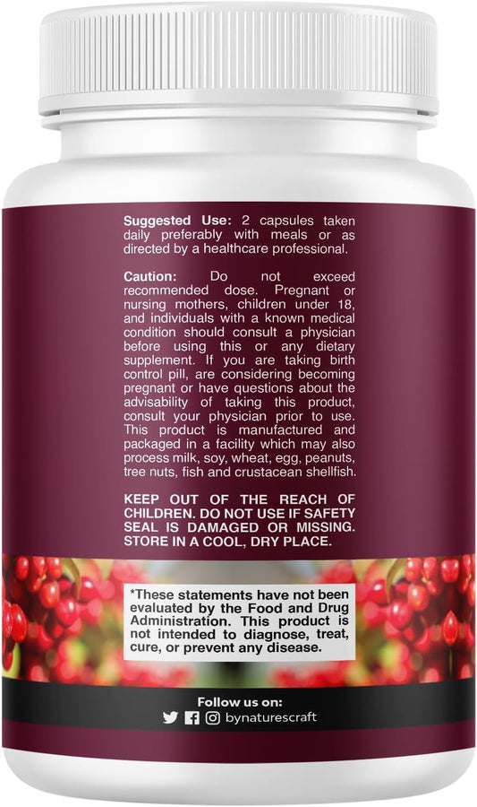 Kidney Support Cranberry Supplement for Women and Men - High Strength