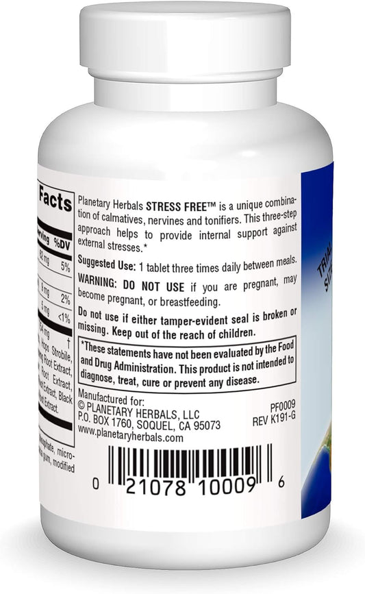 Planetary Herbals Stress Free Calm Formula Tablets, 10 Count