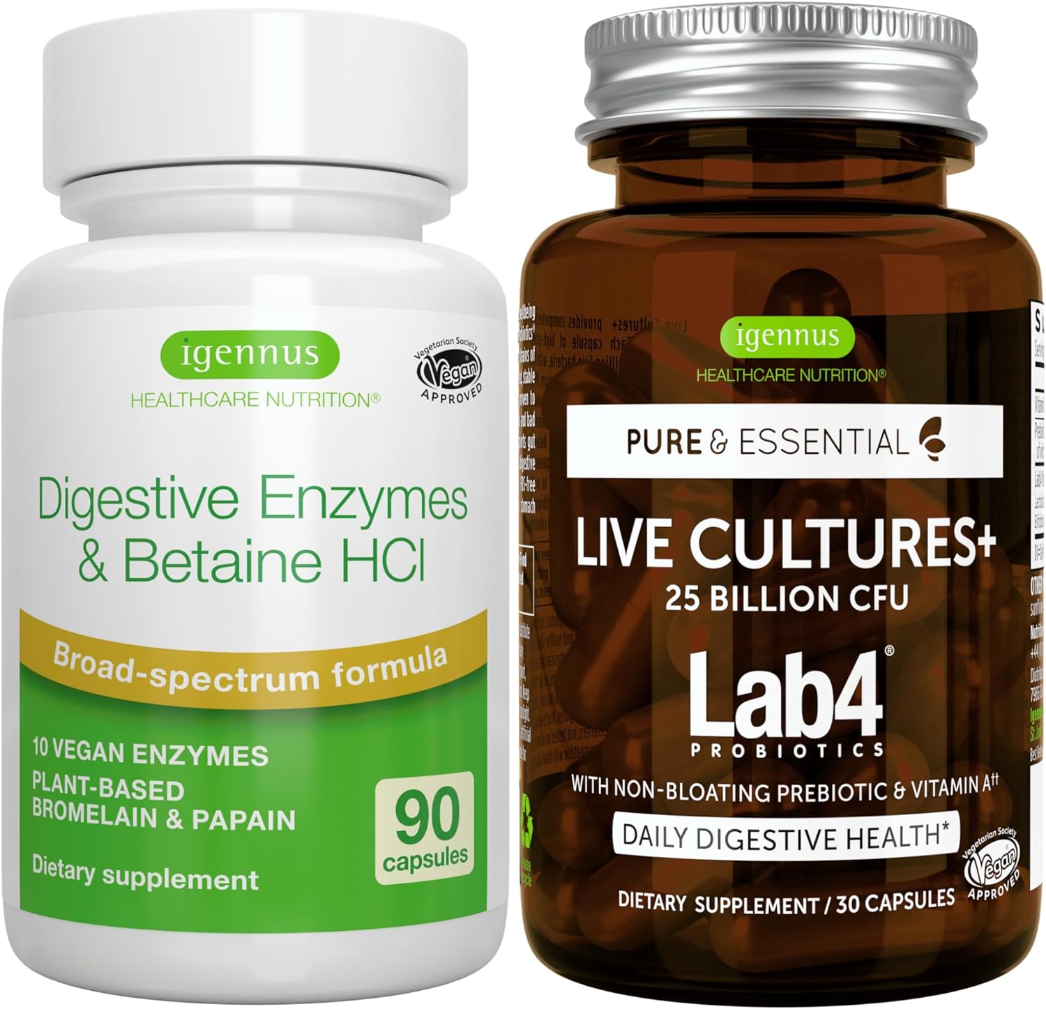 Live Cultures+ Lab4 Probiotics + Advanced Digestive Enzymes