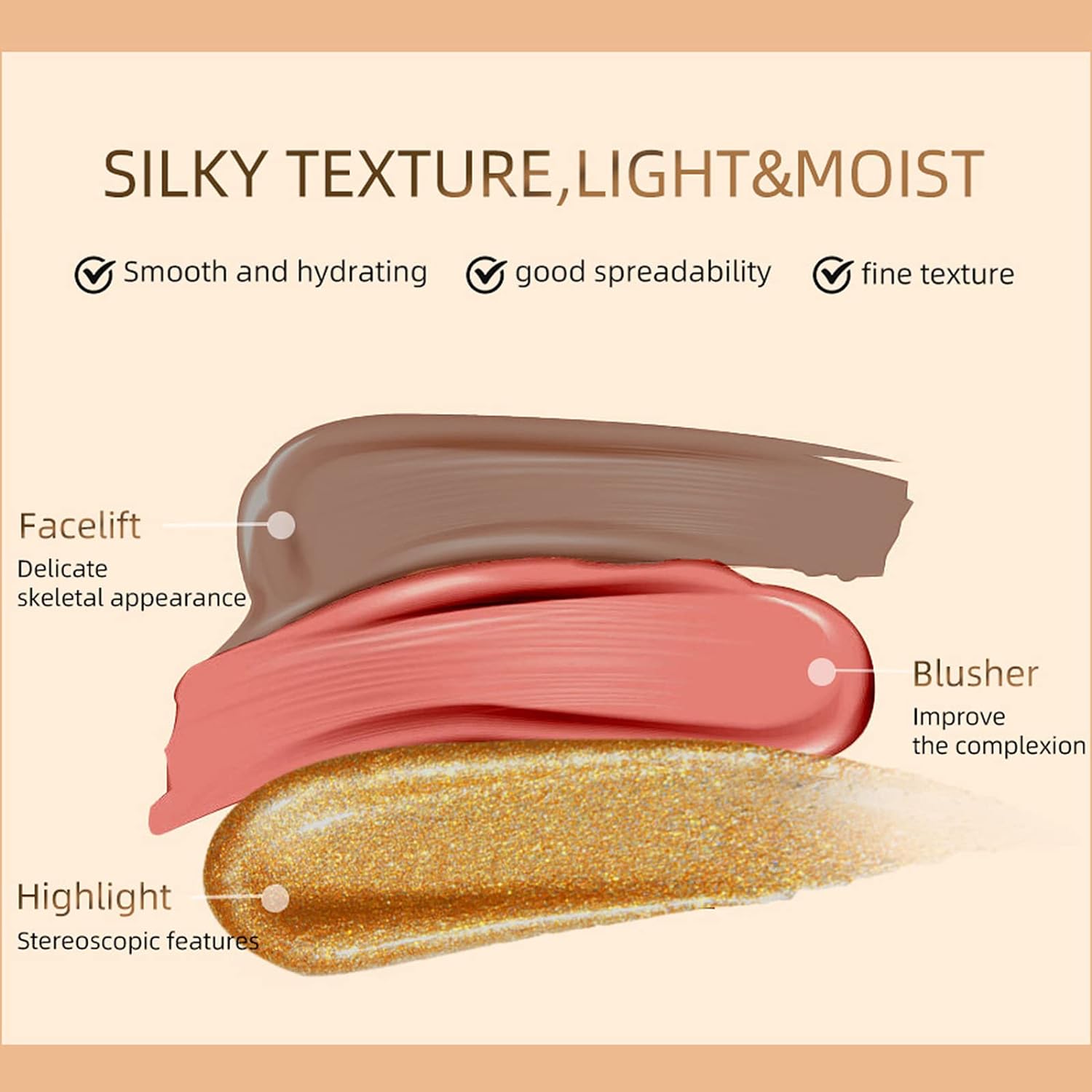 iGuzvaw Highlighter Beauty Wand,Liquid Cream Highlighter wit