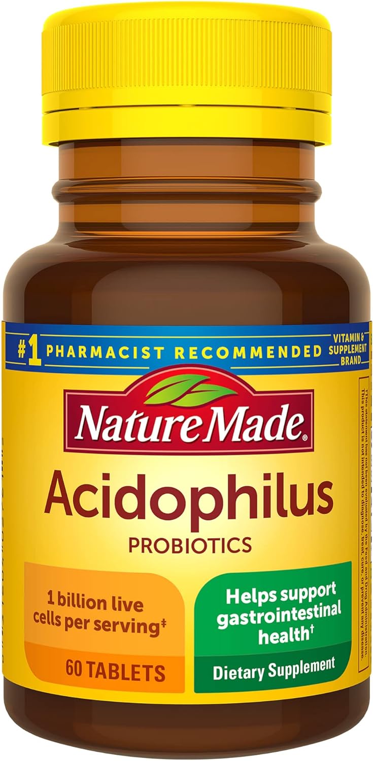 Nature Made Acidophilus Probiotics, Dietary Supplement For Digestive H4.66 Ounces