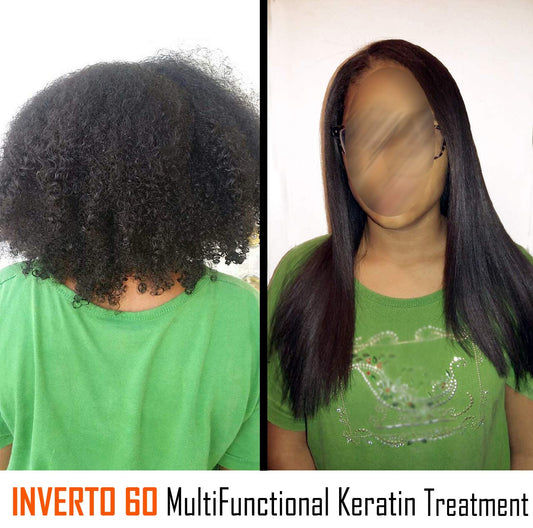 INVERTO 60 Advanced Gel Complex Brazilian Keratin Hair Blowout Treatment Formaldehyde Free Straightening Smoothing and Repairing Damaged Hair Keratin Research (Average Hair-120ml)