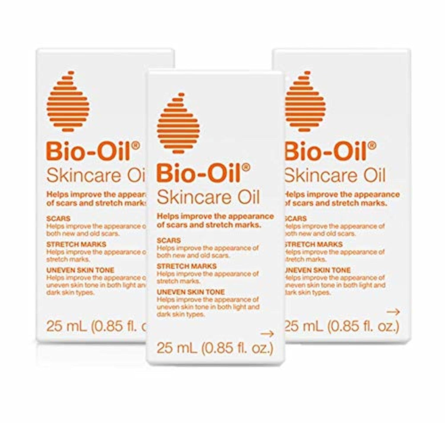 Bio-Oil Skincare Body Oil Serum for Scars and Stretch Marks, Body and Face Moisturizer, Dermatologist Recommended, Non-Comedogenic, Travel Size, For All Skin Types, Vitamin A, E, 0.85 , Pack of 3