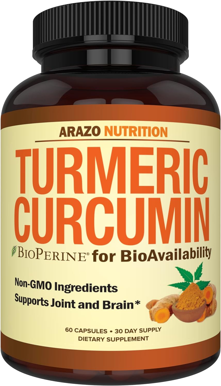 Arazo Nutrition Turmeric Curcumin with BioPerine 1300mg with Black Pep