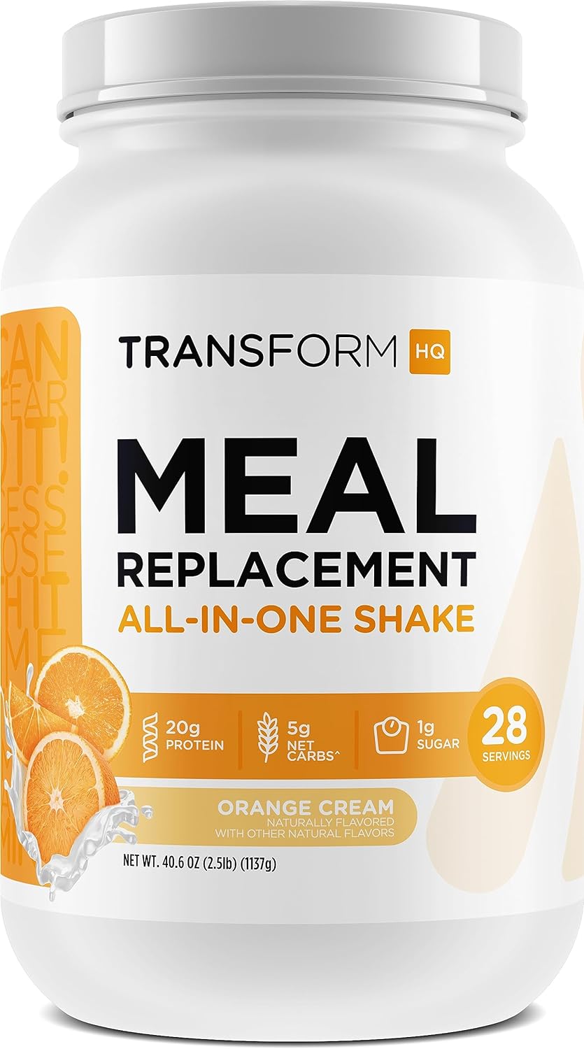 TransformHQ Meal Replacement Shake Powder 28 Servings (Orange Cream) -0.7 Ounces