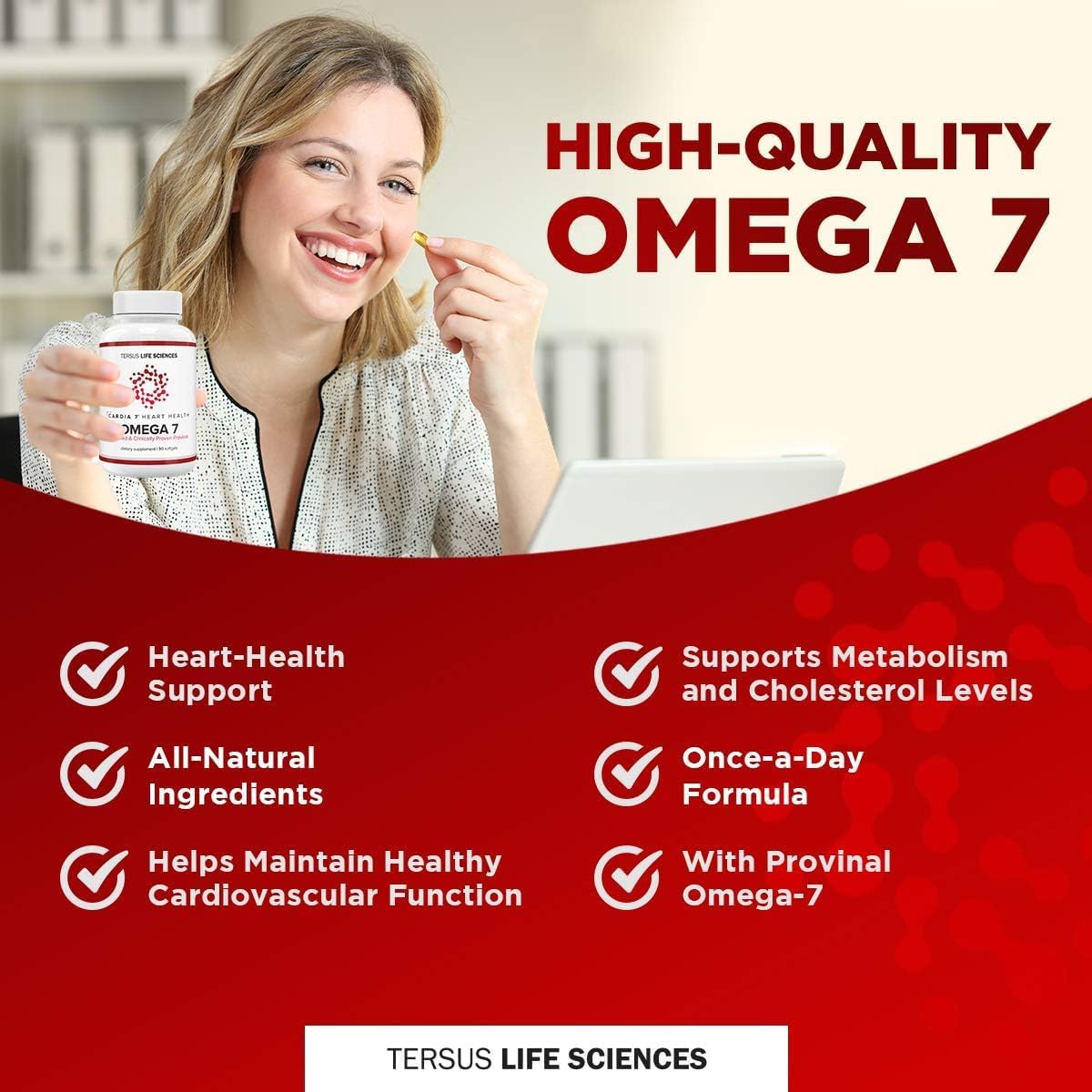  Cardia 7 Heart Health Omega 7 - Containing Patented Provina