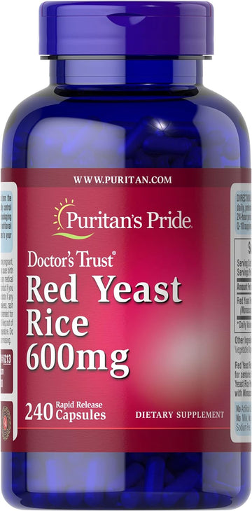 Puritan's Pride Red Yeast Rice 600 Mg, 240 Count, Red yeast rice powde