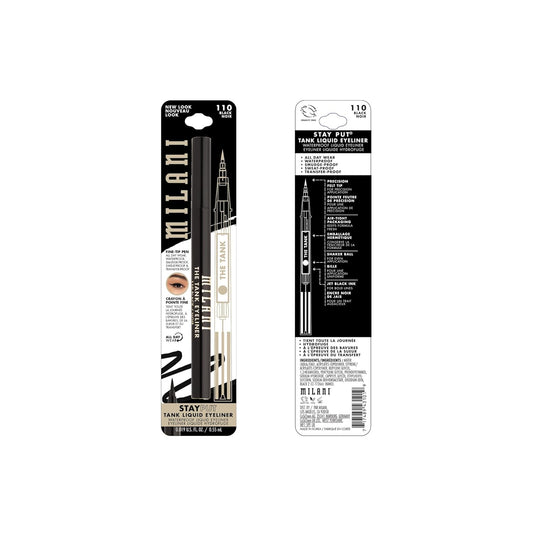 Milani The Tank Liquid Eyeliner - No-Skip Liquid Eyeliner Pen, Waterproof Formula, Makeup Pen Black, Long Lasting & Smudgeproof