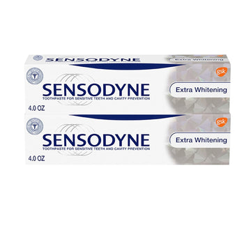 Sensodyne Toothpaste for Sensitive Teeth & Cavity Protection, Extra Whitening 4  (Pack of 2) (08416)