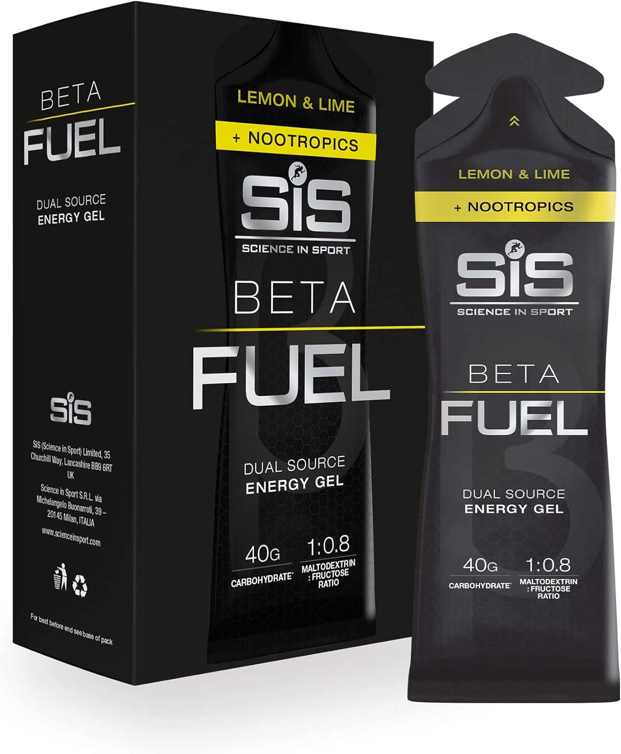 Science In Sport Beta Fuel Gels Dual Source Energy Gel, Lemon And Lime460 Grams