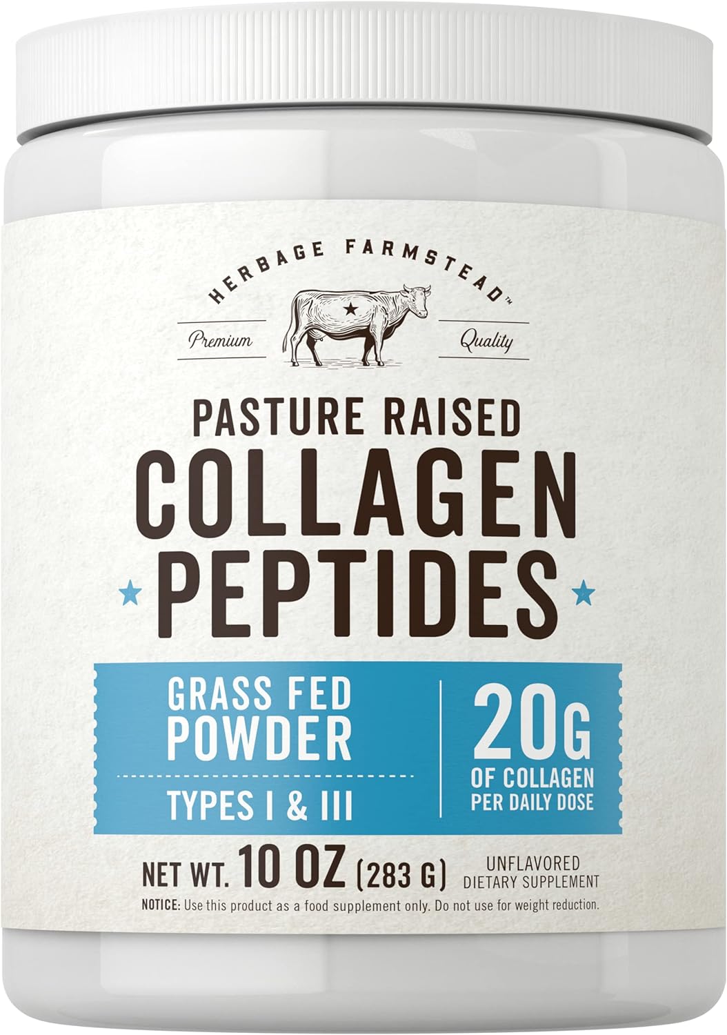 Grass Fed Collagen Peptides Powder | 10oz | Unflavored | Pas