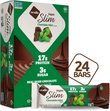Nugo Slim Dark Chocolate Mint, 18g Vegan Protein, 3g Sugar, 6g Fiber, 4 Pounds