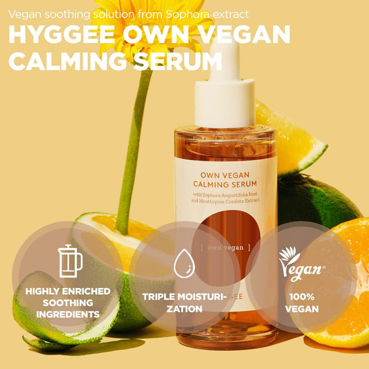 HYGGEE Own Vegan Calming Serum - Intensive Soothing Face Serum - Highly Concentrated Formula with Sophora avescens Extract, Hyaluronic Acid and Panthenol - Moisturizing Ampoule Skincare 1.69 .