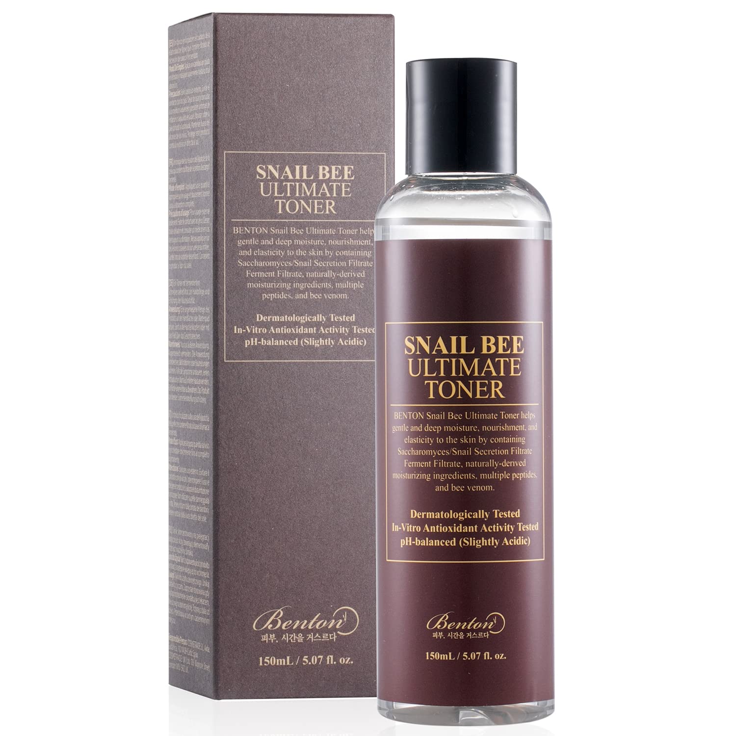 BENTON Snail Bee Ultimate Toner - Anti Aging Toner with Snail Secretion Filtrate - Hydrating & Nourishing Booster to Improve Elasticity and Minimize Wrinkles - Fragrance-Free, 5.07 .