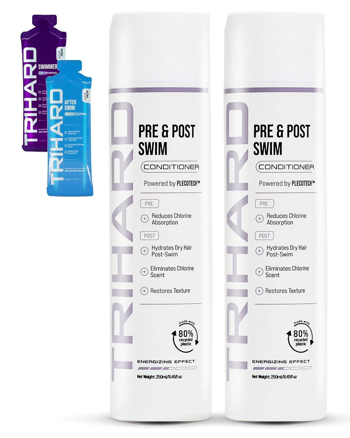 TRIHARD Pre & Post Swim Conditioner | Swimmers Conditioner | Pre Swim Hair Protection | Chlorine Removal Solution (Pack of 2)