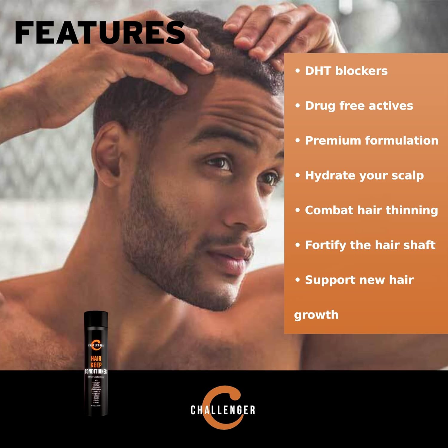 Esupli.com Challenger Men's Hair Keep Conditioner, 10 Ounce | DHT Block