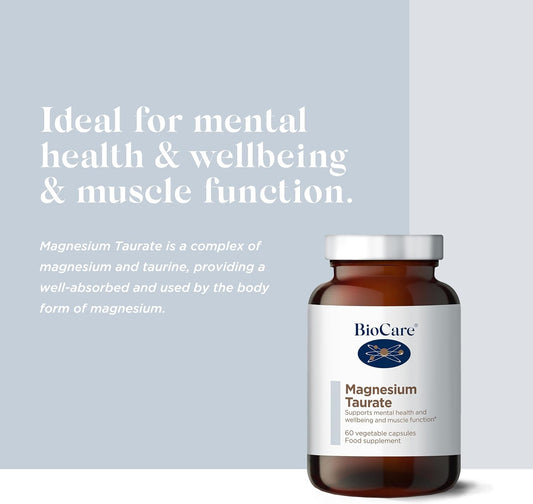 BioCare Magnesium Taurate | Supports Mental Health, Wellbeing & Muscle180 Grams