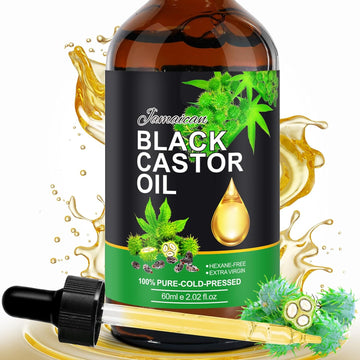 Organic Jamaican Black Castor Oil, Body Message Castor Oil,100% Pure Cold Pressed Black Castor Oil Organic,Essential Oil