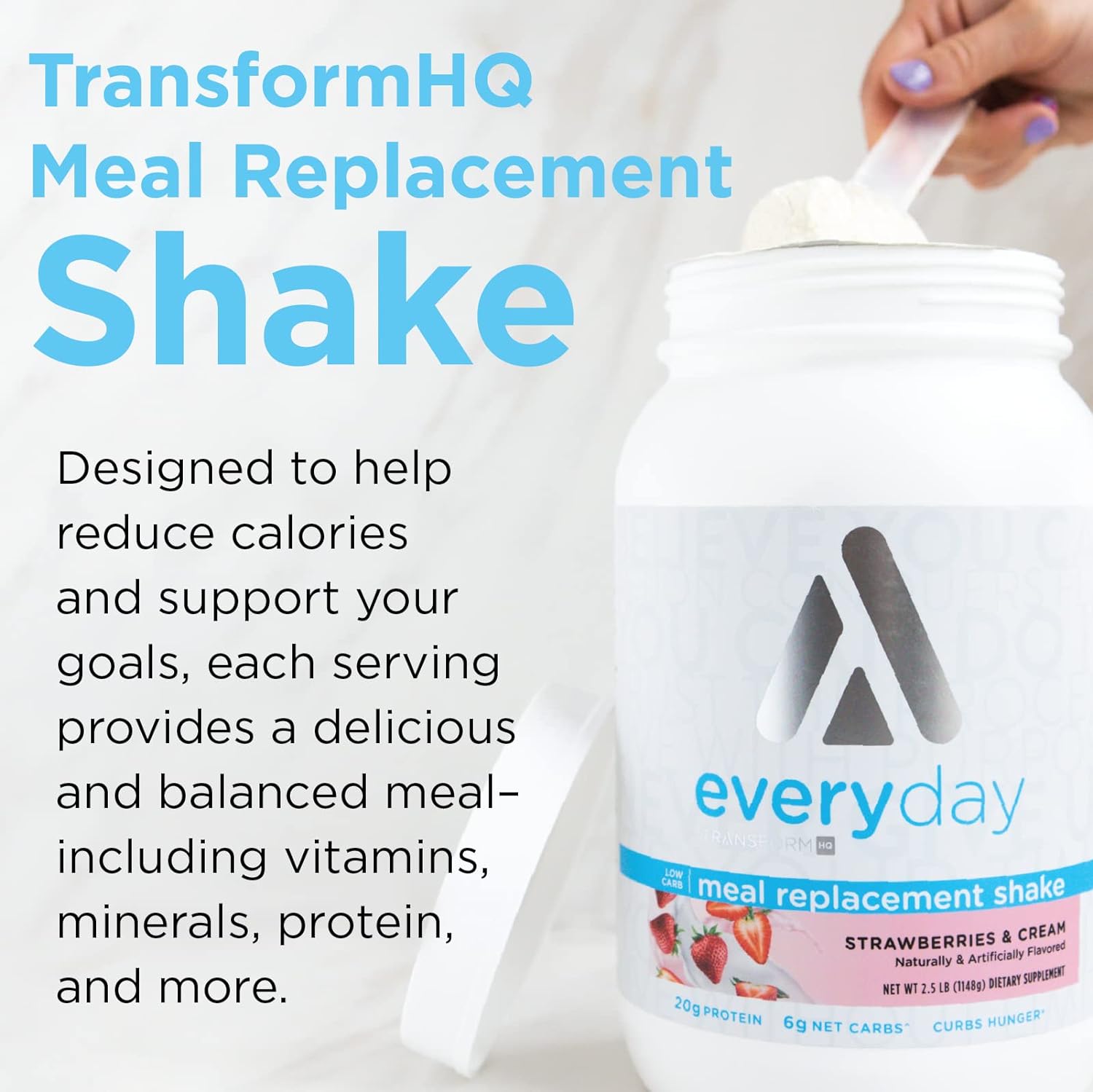 TransformHQ Meal Replacement Shake Powder 28 Servings (Strawberry & Cr