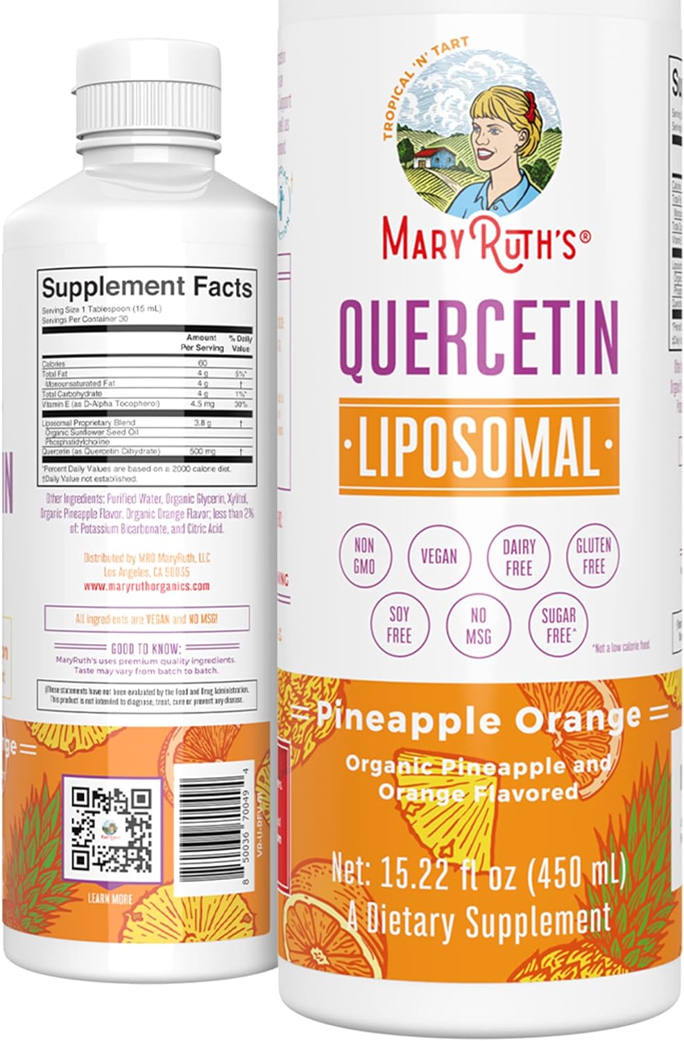Maryruth Organics Vitamin, Sugar Free, Liquid Quercetin 500Mg Immune S