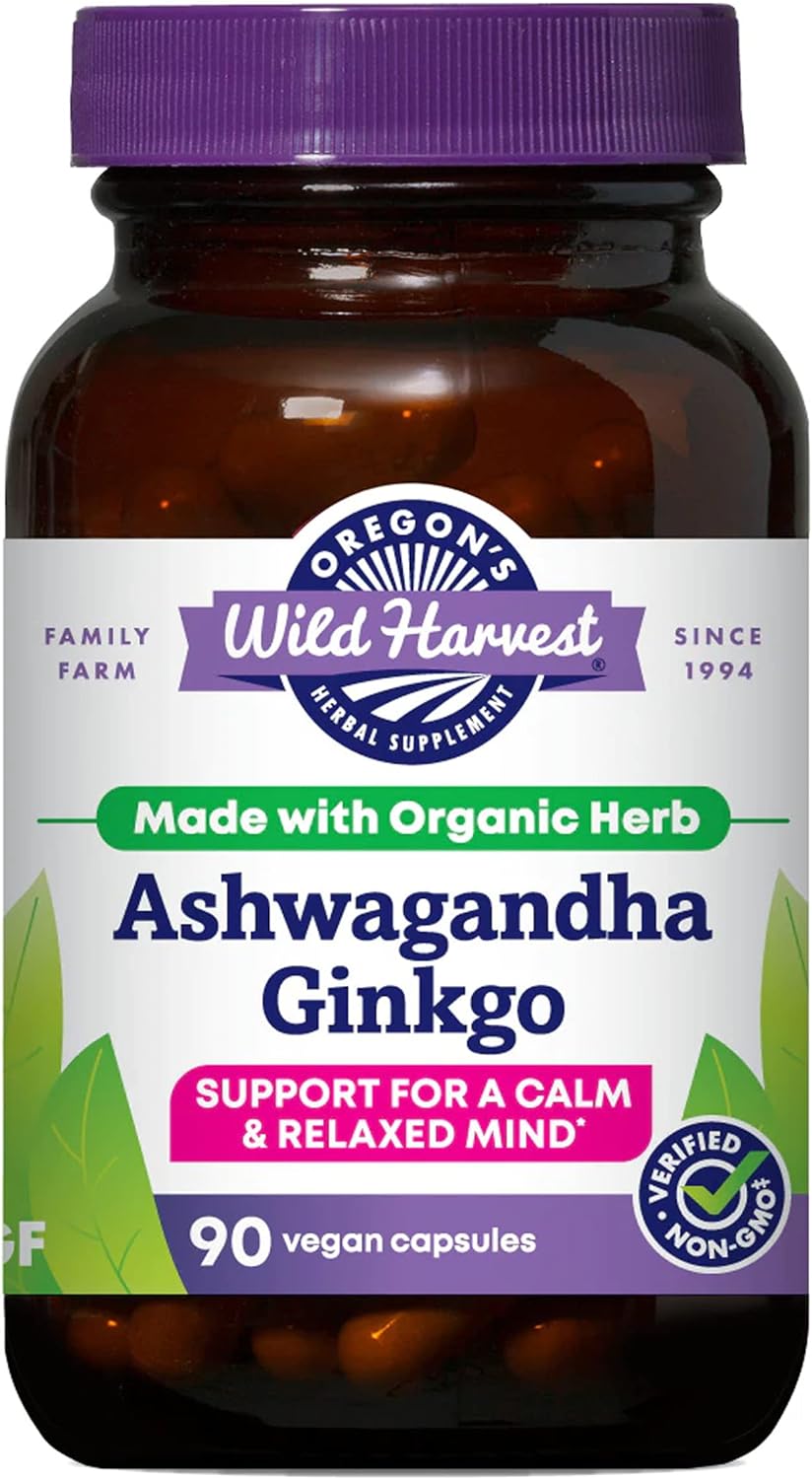 Oregon'S Wild Harvest Ashwagandha Ginkgo Organic Non-Gmo Her