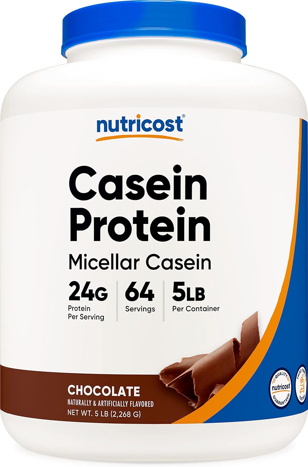 Nutricost Casein Protein Powder 5 Chocolate - Micellar Casein, Gluten Free, Non-GMO