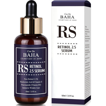 Retinol 2.5% Solution Facial Serum with Vitamin E - Facial Crepe Erase, Age Spot Remover, High Strength Solution for Face without a Prescription, 2   (60)